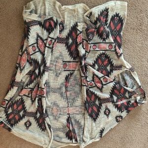 Aztec sweater wrap kimono sleeve 3x